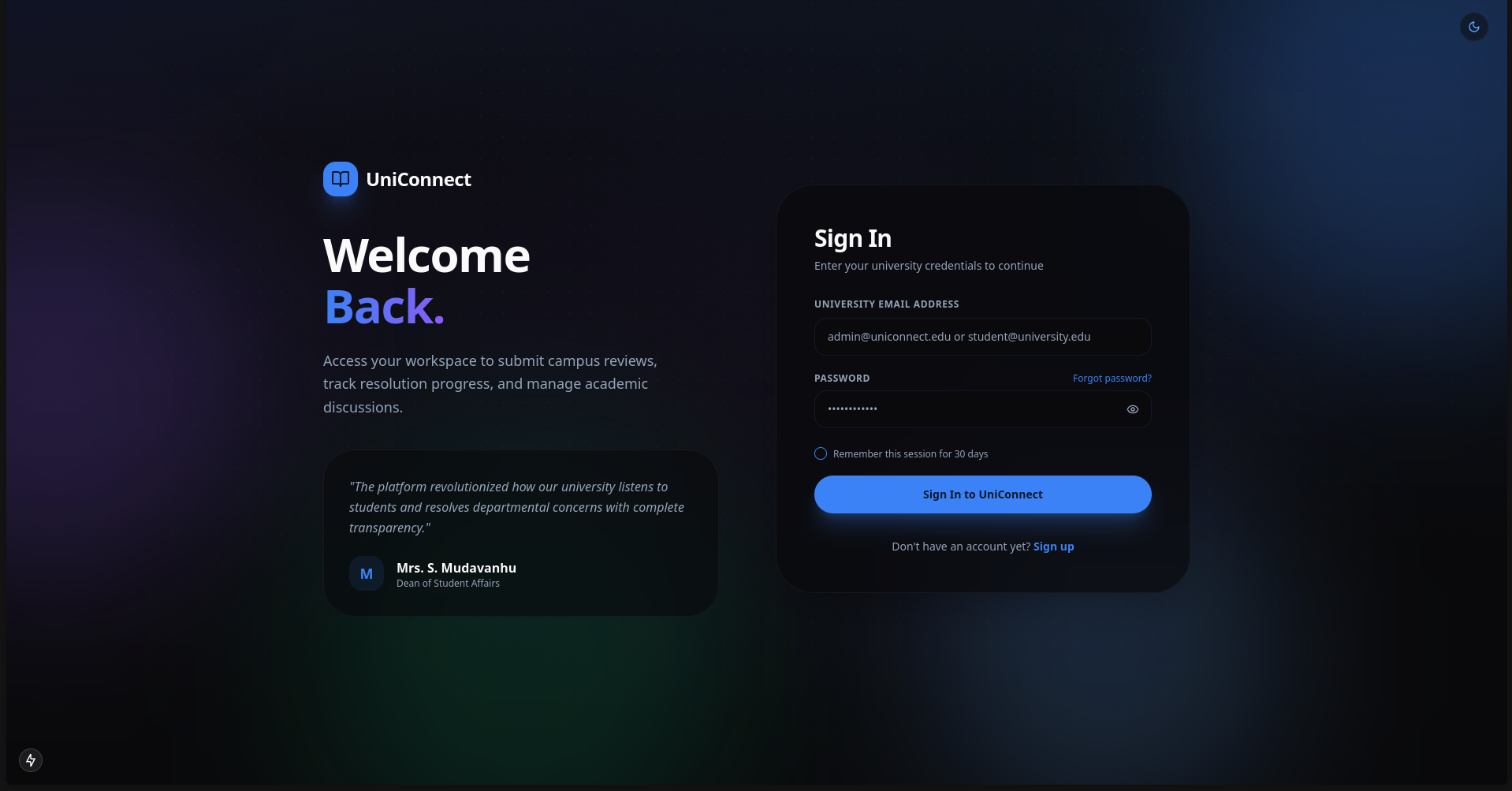 Role-Based Authentication & Institutional Login